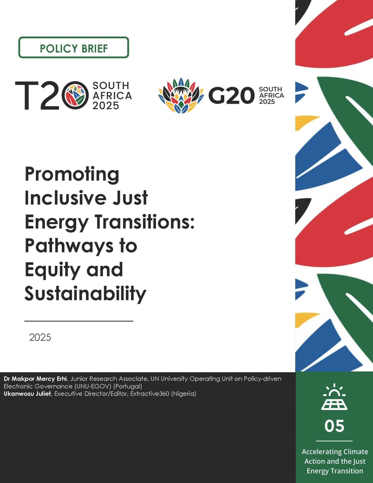 Promoting Inclusive Just Energy Transitions: Pathways to Equity and ...